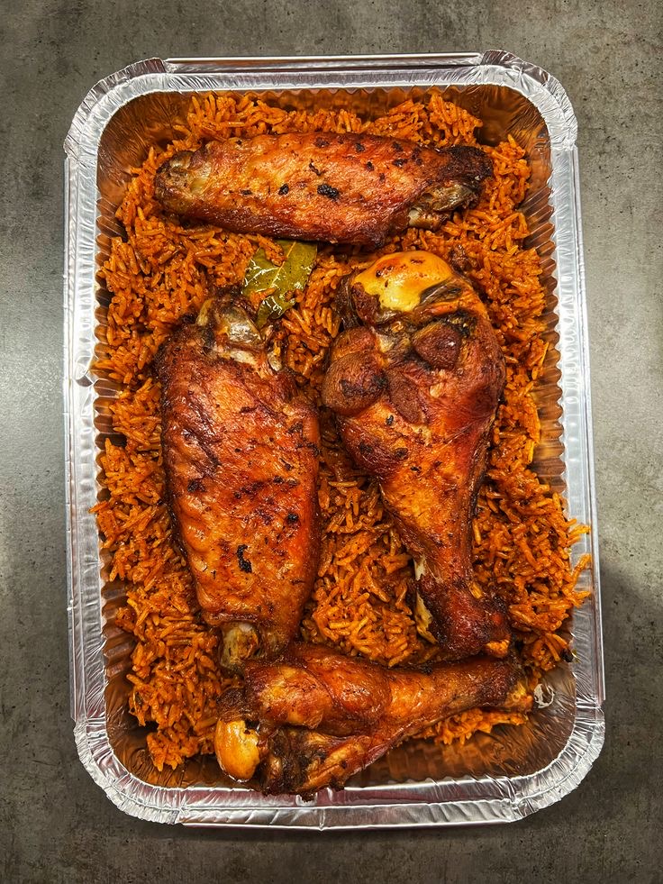 Smoky jollof and grilled chicken